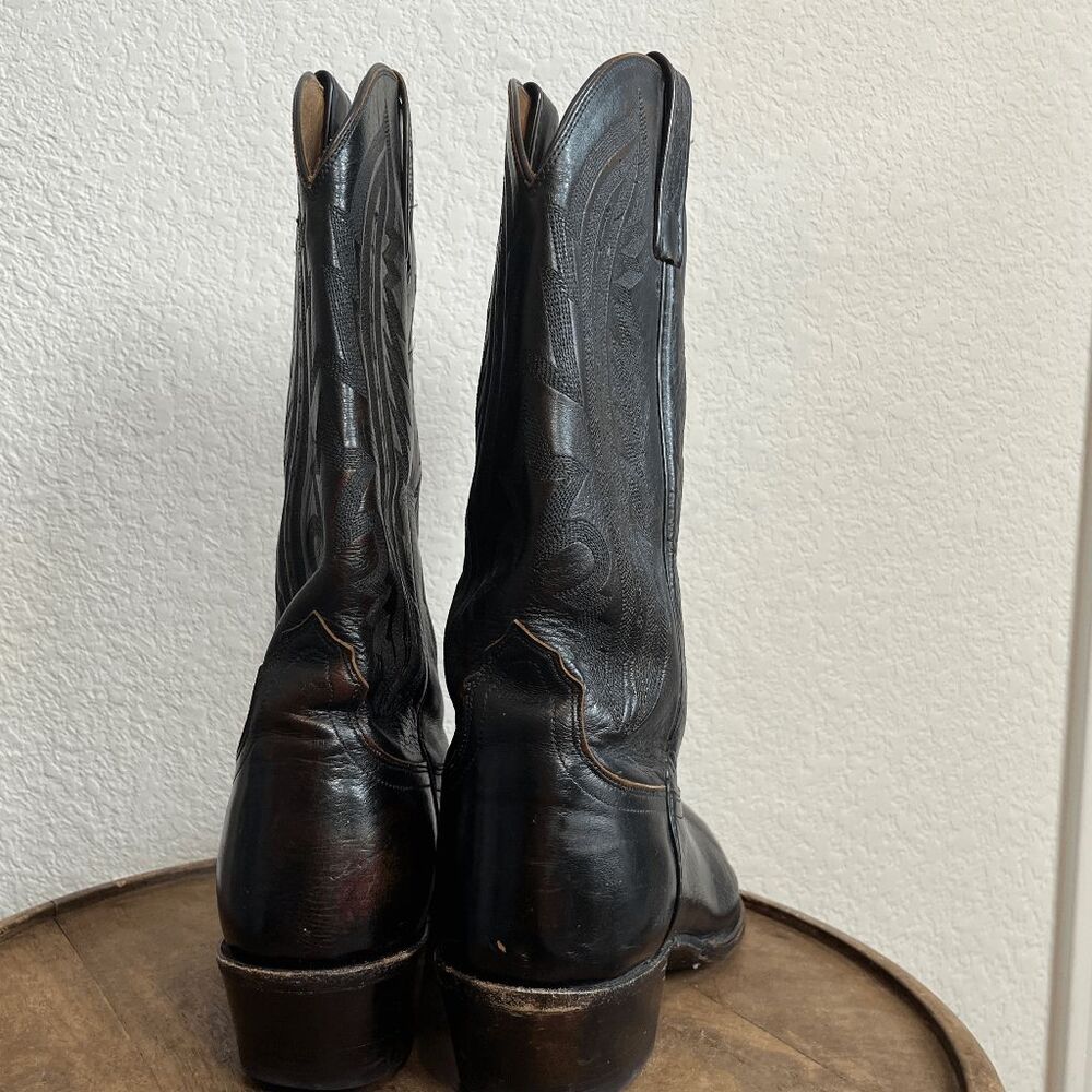 Lucchese 2000 Cowboy Western Boots Exotic Kangaroo Black Cherry Men's Size 9 - Picture 7 of 12